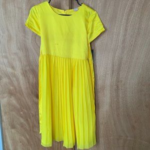 Yellow Pleated-Skirt Dress